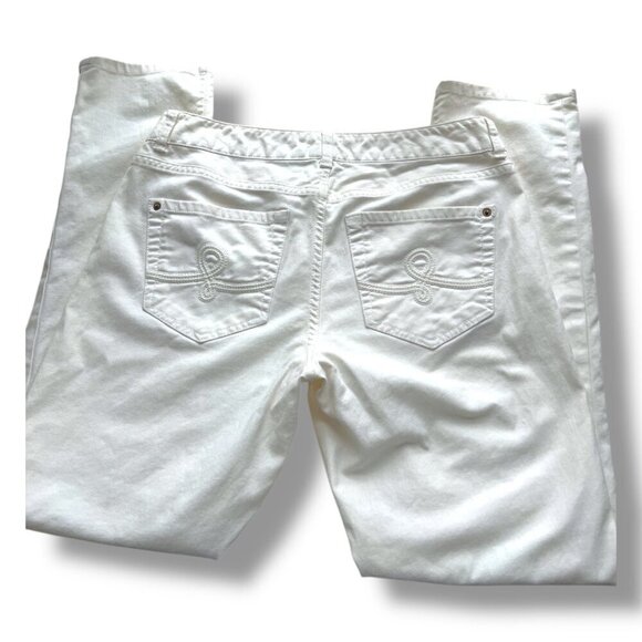 Lilly Pulitzer Vintage Designer White Low Rise Straight Fit Denim Jeans Size 8 - Picture 2 of 9